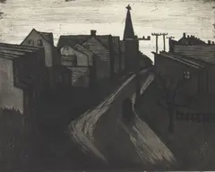 Blanche Grambs, Back Streets, aquatint, 1938