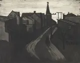 Blanche Grambs, Back Streets, aquatint, 1938