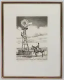 Peter Hurd, Day's Work, lithograph, 1968