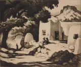 Gene Kloss, Noonday Shadows, etching, 1941
