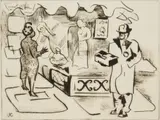 Jacob Kainen, Store Front, drypoint, 1949
