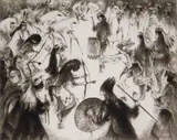 Gene Kloss, Age- Old Rhythm, etching and drypoint, 1972