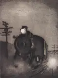 Armin Landeck, Locomotive, aquatint and drypoint, 1936