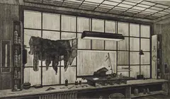 Armin Landeck, Engraver's Workbench, engraving, 1979