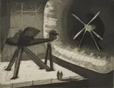 Harry Mack, Wind Tunnel, aquatint, ca. 1935