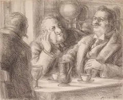 Cafe Brasserie by Reginald Marsh, lithograph on chine colle, 1932, sold Oct 2024