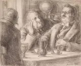 Reginald Marsh, Cafe Brasserie, lithograph on chine colle, 1932