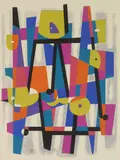 Carlos Mérida, La Mascara Magica, silkscreen in colors