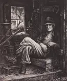 Jackon Lee Nesbitt, Ozark Farmer, lithograph, 1988