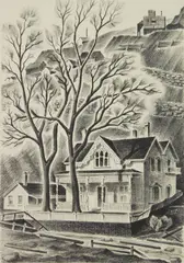 Arnold Ronnebeck, House at Gregory Point, lithograph, 1937
