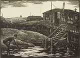 Irving Samuels, Plum Beach, woodcut, ca. 1935-42