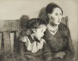 Raphael Soyer, Waiting, drypoint etching, 1942