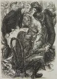 John Sloan, New Year's Eve and Adam, etching, 1918