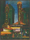 Charles Turzak, Randolph Street, woodcut in colors, 1935-36