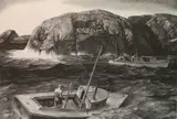 Stow Wengenroth, Maine Lobstermen (Port Clyde), lithograph, 1944