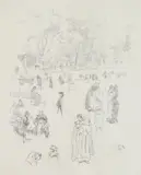 James A. M. Whistler, Nursemaids: "Les Bonnes du Luxembourg transfer, lithograph in black on cream laid paper, 1894