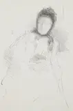 James A. M. Whistler, Unfinished Sketch of Lady Haden transfer, lithograph with scraping on wove paper, 1895. 11 3/16 x 7 7/8" Chicago 116 The s