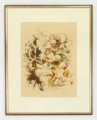 Henry G. Keller, Flower Fantasy, lithograph with hand-coloring