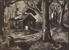 Sheffield Kagy, Sugar Bush wood, engraving, ca. 1936-1942