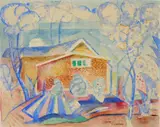 William Sommer, Brandywine Landscape, watercolor on paper