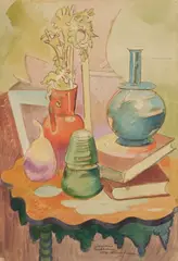 William Sommer, Still-Life with Celery, watercolor on paper, 1940,signed William Sommer/1940 lower right and