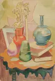 William Sommer, Still-Life with Celery, watercolor on paper, 1940,signed William Sommer/1940 lower right and