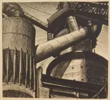 William Gisch, Funnels of Industry, lithograph, 1936