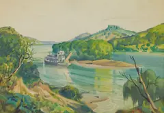 Frank Wilcox, Ohio River, watercolor on paper, 1943