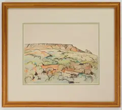 Frank Wilcox, Mesa, Arizona, watercolor and crayon, matted and