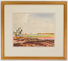 Frank Wilcox, Painted Desert, watercolor and crayon