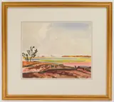 Frank Wilcox, Painted Desert, watercolor and crayon