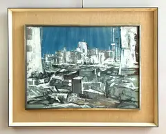 Xavier Gonzalez, White City, gouache on panel