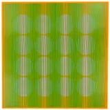 Julian Stanczak, Sixteen Balls in Green, silkscreen in colors