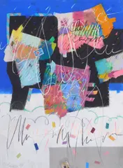 Moe Brooker, What Is It, mixed media on hand made paper, 1985