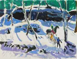 Joseph B. O'Sickey, Winter Landscape with Horse and Riders