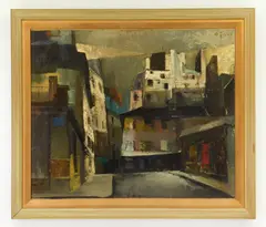 Pairs Street Scene by Olivier Foss, oil on canvas, sold Oct 2024