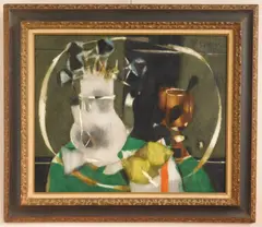 Yves Ganne, Les Deux Citrons, oil on canvas, 1962, Y. Ganne 62 upper right, also
