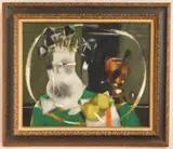 Yves Ganne, Les Deux Citrons, oil on canvas, 1962, Y. Ganne 62 upper right, also