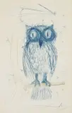 Salvador Dalí, La Chouette Bleu, engraving,, 1968
