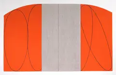 Untitled [Lincoln Center/List Print at the Barbican Centre] by Robert Mangold, silkscreen in color, 1997, sold Oct 2024
