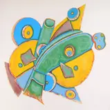 Elizabeth Murray, The Clock, silkscreen in colors, 1993