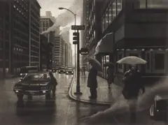 Art Werger, Separate Destinations mezzotint, 1991, mezzotint