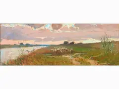 Sunset by Giorgio Luxardo, oil on panel, offered Oct 2018