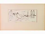 Felice Carena, Seascape with Nudes, 1879, ink on paper