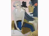 Bruno Paoli, Figures at the Café 1974, 1915, oil on canvas
