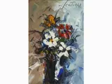 Sergio Scatizzi, Flowers in a Vase, 1918, oil on cardboard