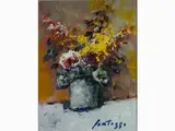 Sergio Scatizzi, Flowers, 1918, oil on cardboard