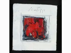 Composition by Sergio Scatizzi, 1918, oil on panel laid on cardboard, offered Oct 2018