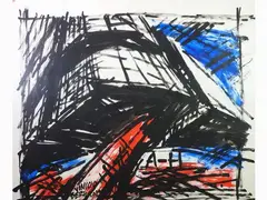 Composition 1990 by Vinicio Berti, 1921, oil on cardboard laid on cardboard, offered Oct 2018