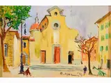 Vew of The Piazza di Santo Spirito in Florence by Rodolfo Marma, 1923, oil on panel, offered Oct 2018